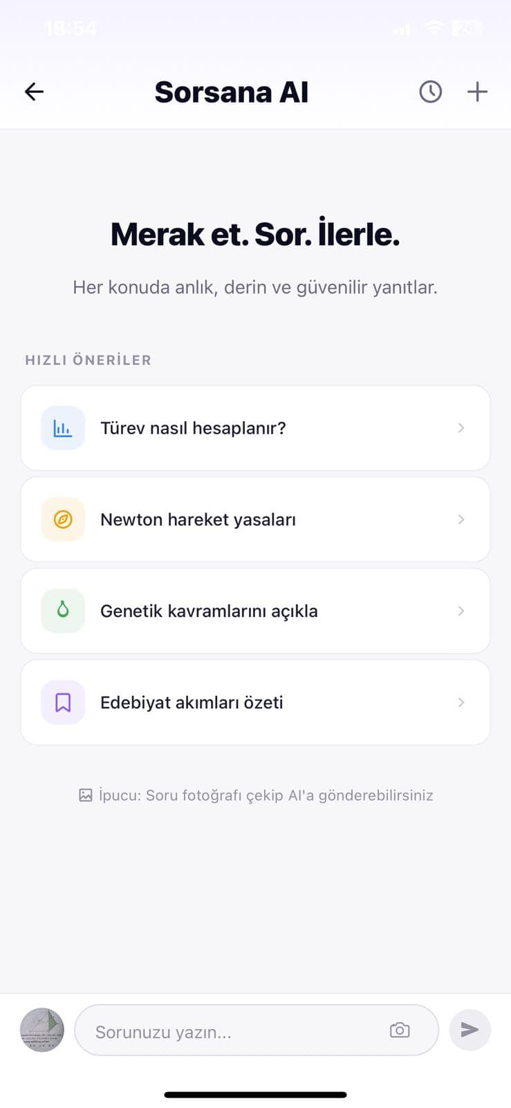 Sorsana — soru sor, çözüm al